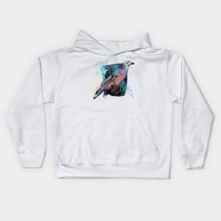 Raven abstract collage Kids Hoodie